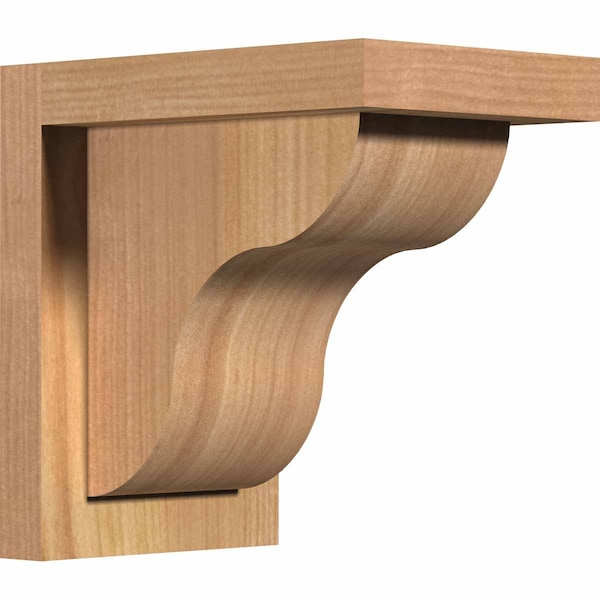 Ekena Millwork Carmel Smooth Corbel w/Backplate, Western Red Cedar, 5 1/2"W x 8"D x 8"H COR06X08X08CAR01SWR - main